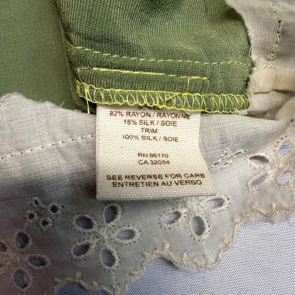 Free People Baby Doll Fairy Cottage Core Green Silk/Faux Suede Womens Size 2 - Picture 5 of 9